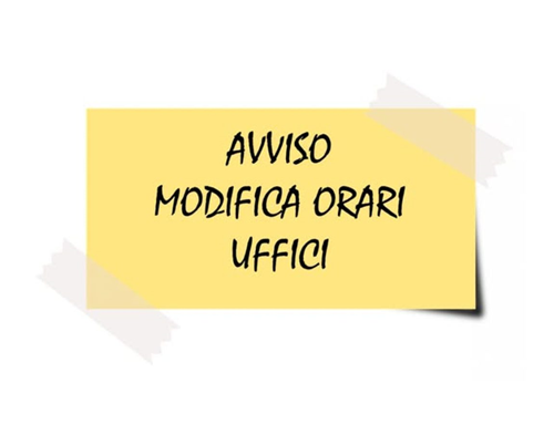Variazione aperture ufficio anagrafe.